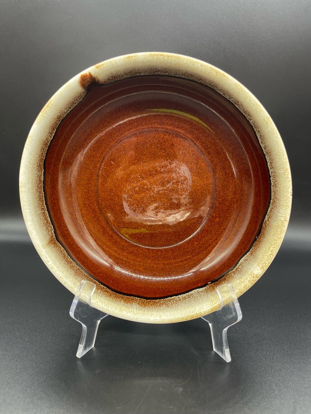 Vintage Pfaltzgraff Brown Drip Glaze Serving Bowl 8.5"